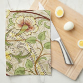 ウィリアムモリスダフォディルクラシックフラワー壁紙 キッチンタオル (四つ折り)