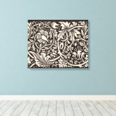 ウィリアムモリスダフォディルフローラ壁紙 キャンバスプリント (インサイチュ (ウッドフロア))