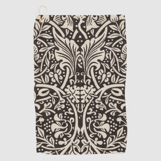 ウィリアムモリスダフォディルフローラ壁紙 ゴルフタオル (正面)