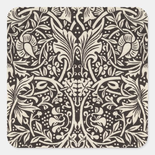 ウィリアムモリスダフォディルフローラ壁紙 スクエアシール (正面)