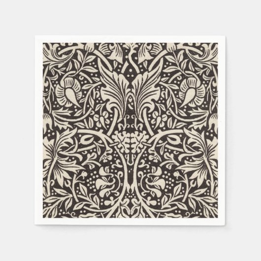 ウィリアムモリスダフォディルフローラ壁紙 スタンダードカクテルナプキン (正面)