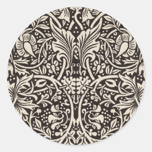 ウィリアムモリスダフォディルフローラ壁紙 ラウンドシール (正面)