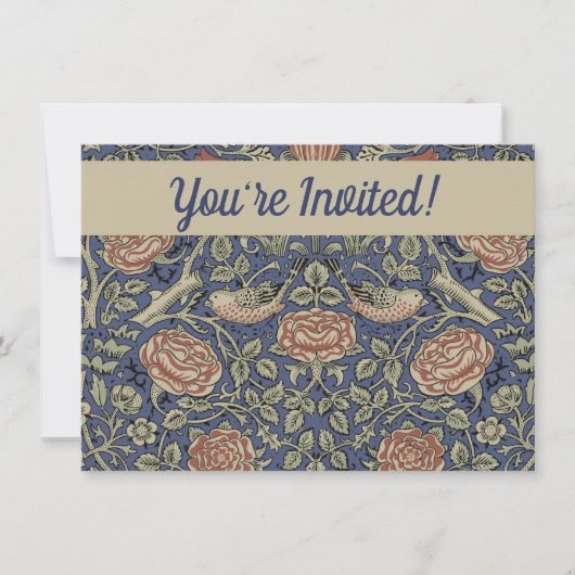 ウィリアムモリスチューダーバラ壁紙 招待状 (正面)