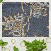 ウィリアムモリスチューリップウィローブルーパターン キッチンタオル (折り畳み)