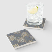 ウィリアムモリスチューリップウィローブルーパターン ストーンコースター (横)