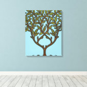 ウィリアムモリスツリーフリーズフローラ壁紙 キャンバスプリント (インサイチュ (ウッドフロア))