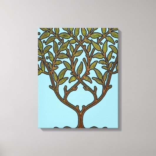 ウィリアムモリスツリーフリーズフローラ壁紙 キャンバスプリント (正面)