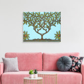 ウィリアムモリスツリーフリーズフローラ壁紙 キャンバスプリント (インサイチュ (リビング))