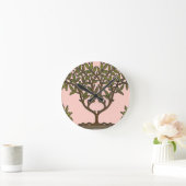 ウィリアムモリスツリーフリーズフローラ壁紙 ラウンド壁時計 (ホーム)