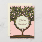 ウィリアムモリスツリーフリーズフローラ壁紙 招待状 (正面/裏面)