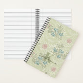 ウィリアムモリスティール（緑がかった色）ブルー&ピンクラークスパーパターン ノートブック (内側)