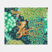 ウィリアムモリスディアバイブルックタペストリープリント フリースブランケット (正面(横))