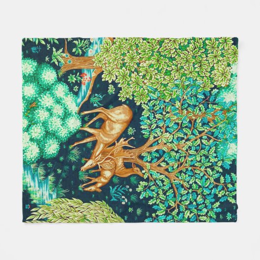 ウィリアムモリスディアバイブルックタペストリープリント フリースブランケット (正面(横))