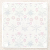 ウィリアムモリスデイジーフローラルパターンレッドオレンジ ガラスコースター (裏面)