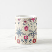 ウィリアムモリスデイジーフローラルパターンレッドオレンジ コーヒーマグカップ (中央)