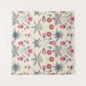 ウィリアムモリスデイジーフローラルパターンレッドオレンジ タペストリー (正面(横))