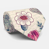 ウィリアムモリスデイジーフローラルパターンレッドオレンジ ネクタイ (ロール)