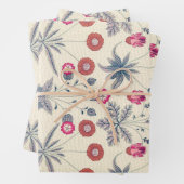 ウィリアムモリスデイジーフローラルパターンレッドオレンジ ラッピングペーパーシート (インサイチュ)