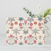 ウィリアムモリスデイジーフローラルパターンレッドオレンジ 招待状 (スタンド正面)