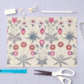 ウィリアムモリスデイジーフローラルパターンレッドオレンジ 薄葉紙 (クラフト)