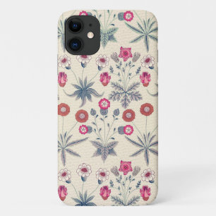 ウィリアムモリスデイジーフローラルパターンレッドオレンジ iPhone 11 ケース