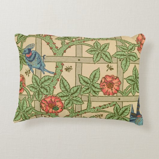 ウィリアムモリストレリスクラシック壁紙デザイン アクセントクッション (裏面)