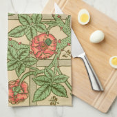 ウィリアムモリストレリスクラシック壁紙デザイン キッチンタオル (四つ折り)