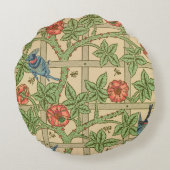 ウィリアムモリストレリスクラシック壁紙デザイン ラウンドクッション (裏面)
