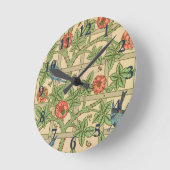 ウィリアムモリストレリス英語フローラデザイン ラウンド壁時計 (傾斜)