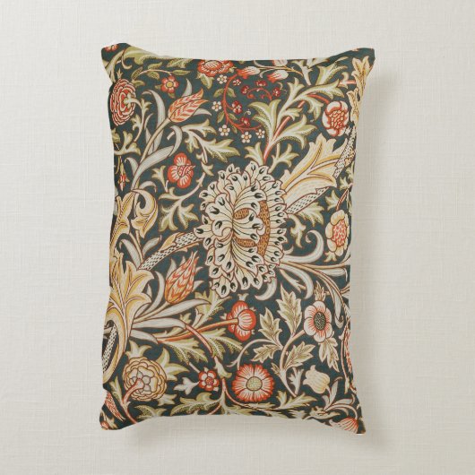 ウィリアムモリストレントガーデンフラワークラシックボタニック アクセントクッション (裏面(縦))