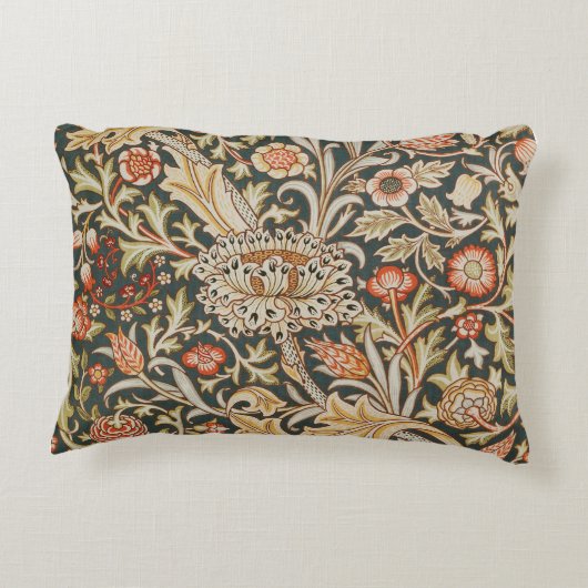ウィリアムモリストレントガーデンフラワークラシックボタニック アクセントクッション (裏面)