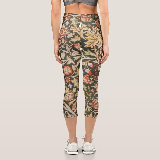 ウィリアムモリストレントガーデンフラワークラシックボタニック カプリレギンス (裏面)