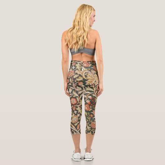 ウィリアムモリストレントガーデンフラワークラシックボタニック カプリレギンス (裏面)