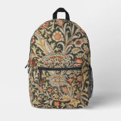 ウィリアムモリストレントガーデンフラワークラシックボタニック プリントバックパック (正面)