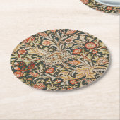 ウィリアムモリストレントガーデンフラワークラシックボタニック ラウンドペーパーコースター (アングル)