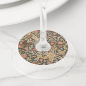 ウィリアムモリストレントガーデンフラワークラシックボタニック ワイングラスタグ (クローズアップ)