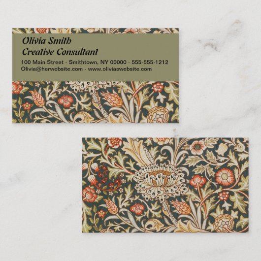 ウィリアムモリストレントガーデンフラワークラシックボタニック 名刺 (正面/裏面)