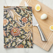 ウィリアムモリストレントガーデンフラワーパターンクラシック キッチンタオル (四つ折り)