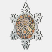 ウィリアムモリストレントガーデンフラワーパターンクラシック スノーフレークピューターオーナメント (右)