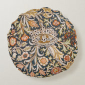 ウィリアムモリストレントガーデンフラワーパターンクラシック ラウンドクッション (裏面)
