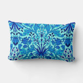 ウィリアムモリスハイアシンスプリントアクア&ターコイズ ランバークッション (裏面)