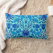 ウィリアムモリスハイアシンスプリントアクア&ターコイズ ランバークッション (ブランケット)