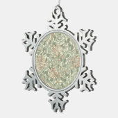 ウィリアムモリスハニーサックルグリーンフローラ スノーフレークピューターオーナメント (右)