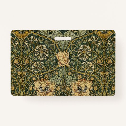 ウィリアムモリスハニーサックルグリーンフローラ バッジ (裏面)