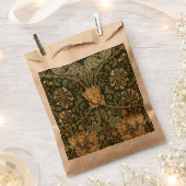 ウィリアムモリスハニーサックルグリーンフローラ フェイバーバッグ (クリップ留めされた状態)