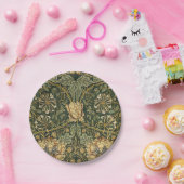 ウィリアムモリスハニーサックルグリーンフローラ ペーパープレート (パーティー)