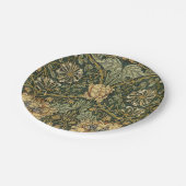 ウィリアムモリスハニーサックルグリーンフローラ ペーパープレート (アングル)