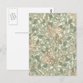 ウィリアムモリスハニーサックルグリーンフローラ ポストカード (正面/裏面)