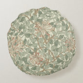 ウィリアムモリスハニーサックルグリーンフローラ ラウンドクッション (裏面)