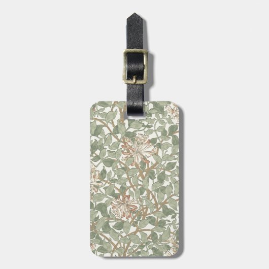 ウィリアムモリスハニーサックルグリーンフローラ ラゲッジタグ (正面縦)